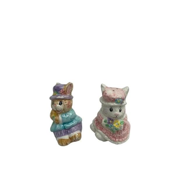 1994 Mercuries | Ceramic Bunnies Garden Easter Kids  | Salt Pepper Shakers - Picture 10 of 16